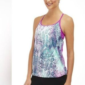 FABLETICS Norwalk Tank Snake Print Orchid Purple Built in Bra, Sz M